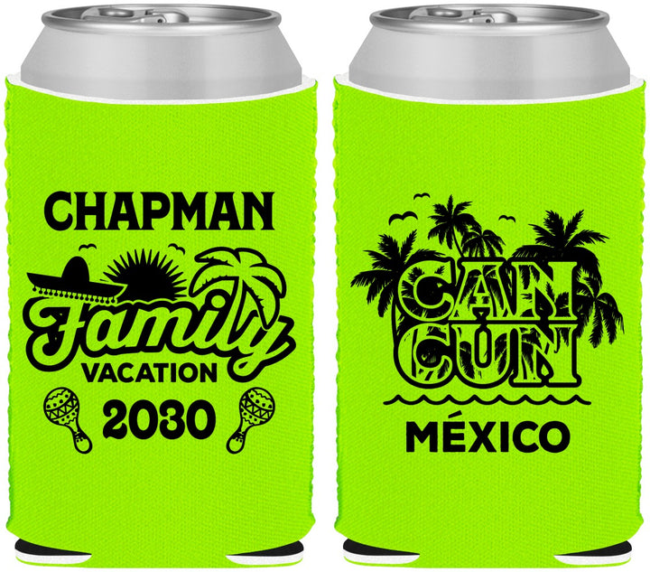 Custom Family Vacation Neoprene Can Coolers - Cancun | 180042