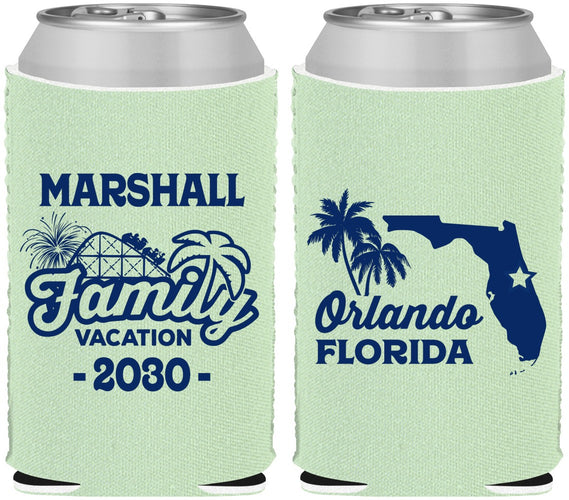 Custom Family Vacation Neoprene Can Coolers - Orlando | 180043