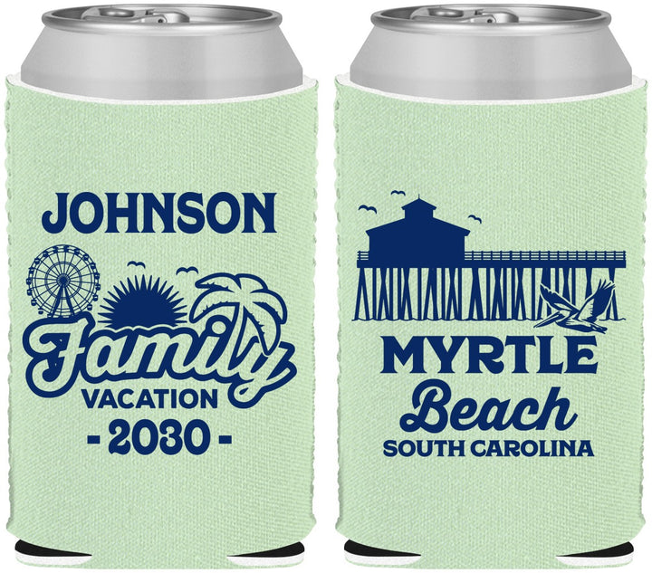 Custom Family Vacation Neoprene Can Coolers - Myrtle Beach | 180045