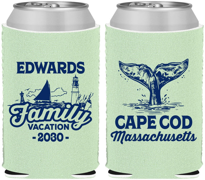 Custom Family Vacation Neoprene Can Coolers - Cape Cod | 180046