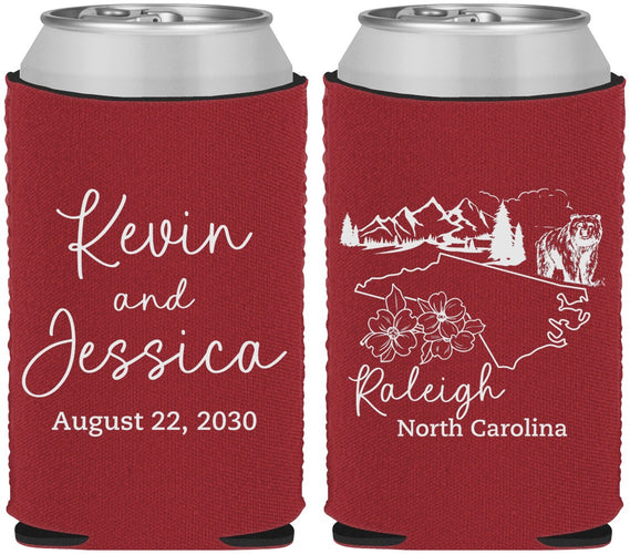 Custom Wedding Neoprene Can Coolers - North Carolina | 182