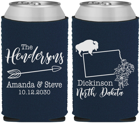 Custom Wedding Neoprene Can Coolers - North Dakota | 183