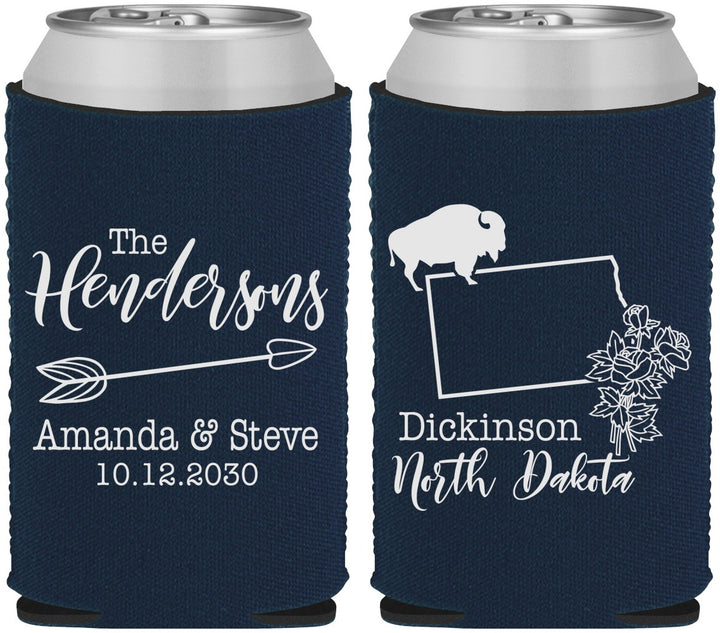 Custom Wedding Neoprene Can Coolers - North Dakota | 183
