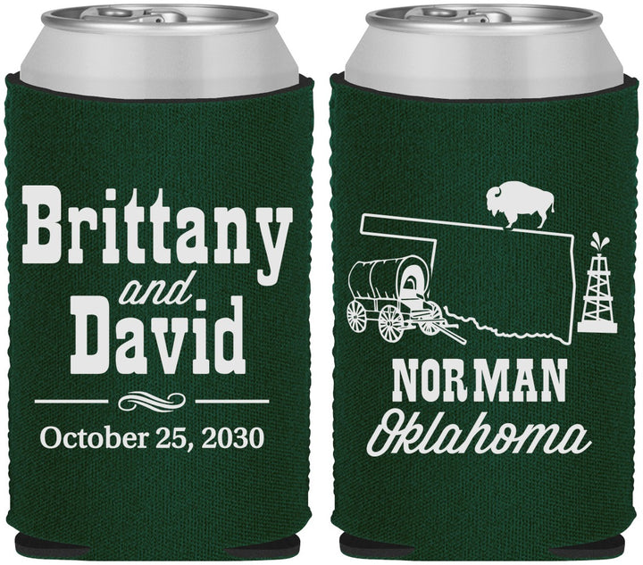 Custom Wedding Neoprene Can Coolers - Oklahoma | 185