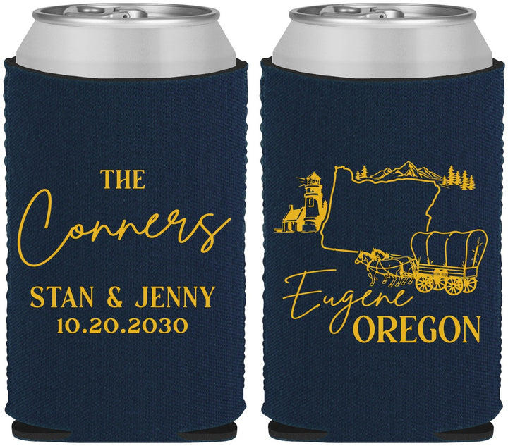 Custom Wedding Neoprene Can Coolers - Oregon | 186