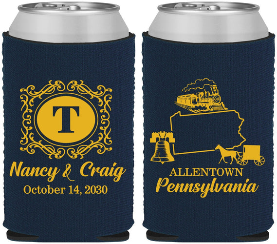 Custom Wedding Neoprene Can Coolers - Pennsylvania | 187