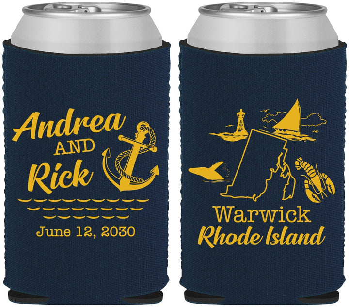 Custom Wedding Neoprene Can Coolers - Rhode Island | 188
