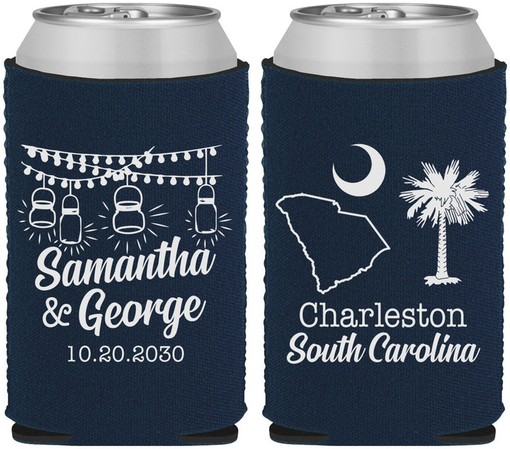 Custom Wedding Neoprene Can Coolers - South Carolina | 189