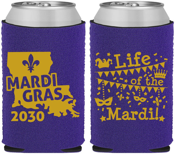 Custom Mardi Gras Neoprene Can Coolers - Life Of The Mardi | 190001