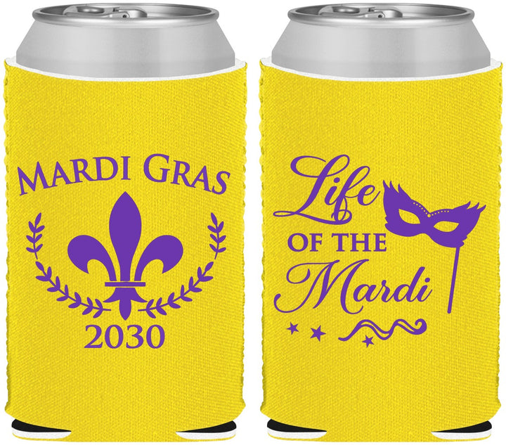 Custom Mardi Gras Neoprene Can Coolers - Life Of The Mardi | 190004
