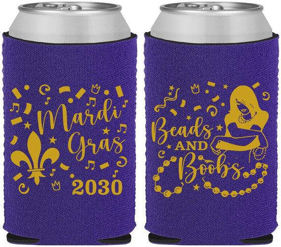 Custom Mardi Gras Neoprene Can Coolers - Beads And Boobs | 190005