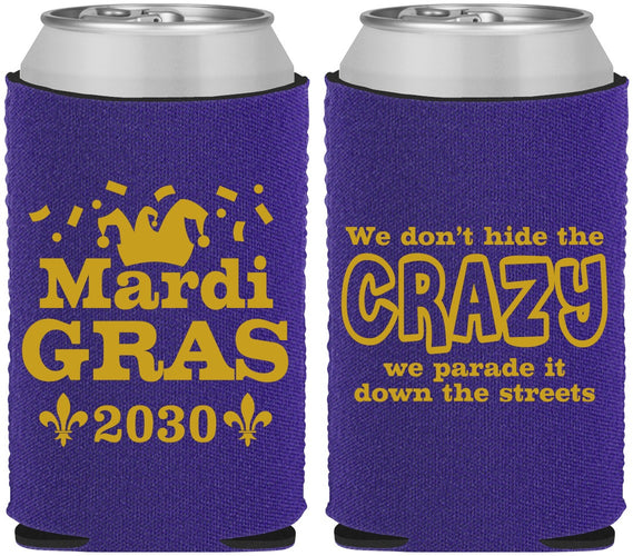 Custom Mardi Gras Neoprene Can Coolers - Fleur De Lis | 190009