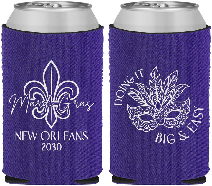 Custom Mardi Gras Neoprene Can Coolers - Fleur De Lis | 190010