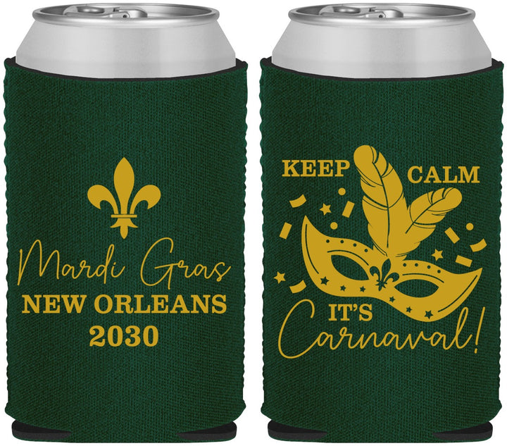 Custom Mardi Gras Neoprene Can Coolers - Fleur De Lis Carnaval | 190011
