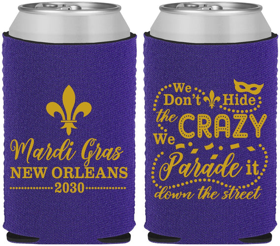 Custom Mardi Gras Neoprene Can Coolers - Fleur De Lis | 190013