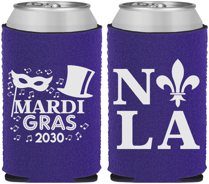Custom Mardi Gras Neoprene Can Coolers - Nola Fleur De Lis | 190014