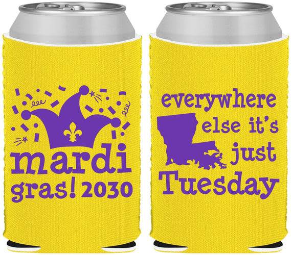 Custom Mardi Gras Neoprene Can Coolers - Nola New Orleans | 190016
