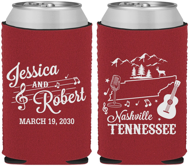 Custom Wedding Neoprene Can Coolers - Tennessee | 191