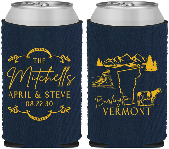 Custom Wedding Neoprene Can Coolers - Vermont | 194