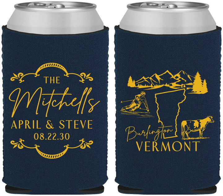 Custom Wedding Neoprene Can Coolers - Vermont | 194