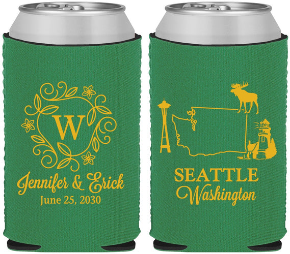 Custom Wedding Neoprene Can Coolers - Washington | 196