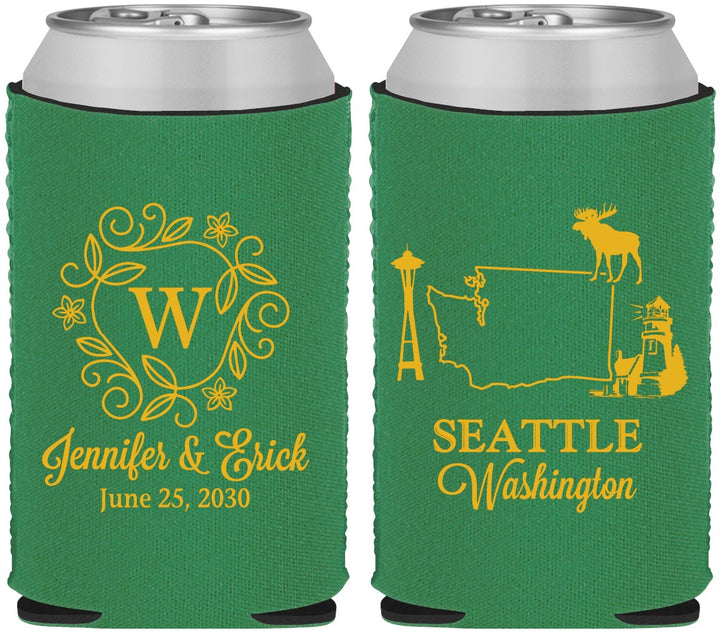 Custom Wedding Neoprene Can Coolers - Washington | 196