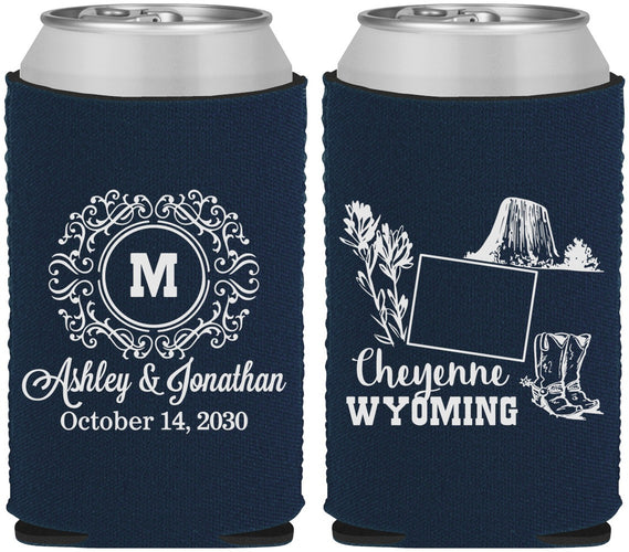 Custom Wedding Neoprene Can Coolers - Wyoming | 199