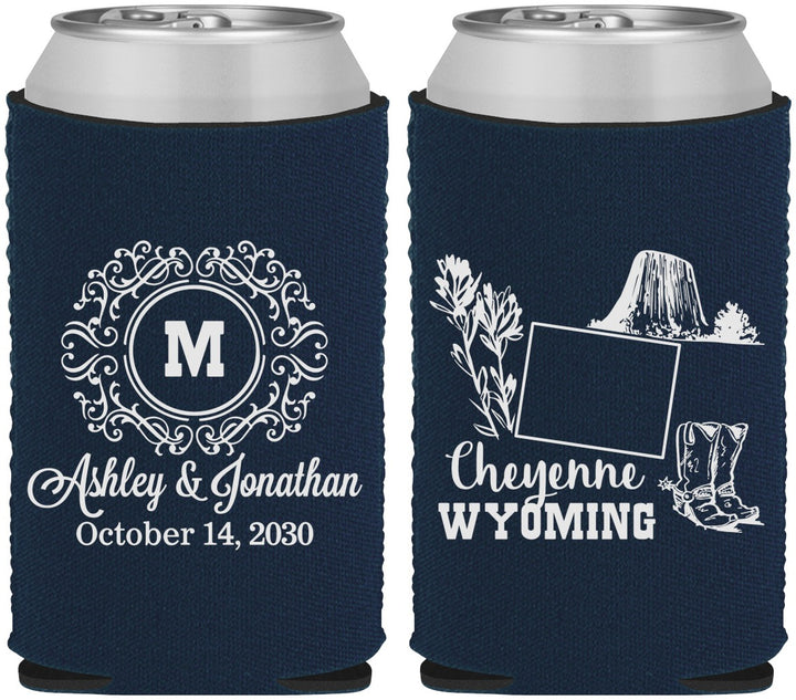Custom Wedding Neoprene Can Coolers - Wyoming | 199