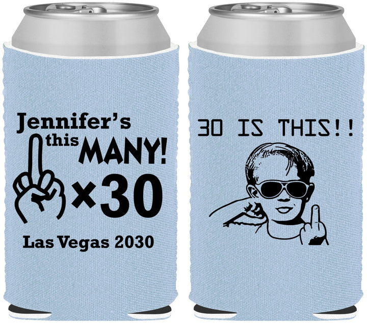 Custom Birthday Neoprene Can Coolers - 30th | 20000
