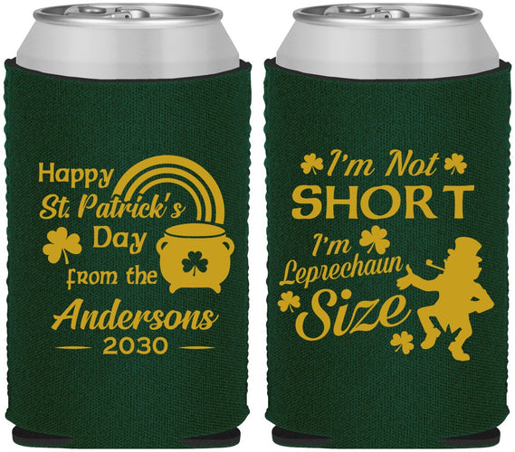 Custom St Patricks Day Neoprene Can Coolers - Leprechaun | 200001