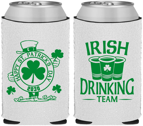 Custom St Patricks Day Neoprene Can Coolers - Irish Drinking Team | 200006