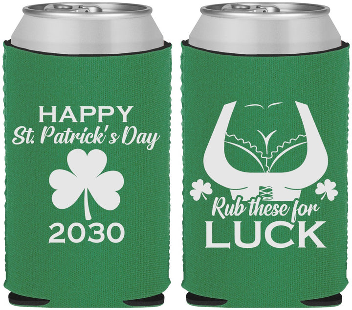 Custom St Patricks Day Neoprene Can Coolers - Clover Irish | 200008