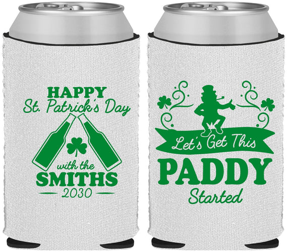 Custom St Patricks Day Neoprene Can Coolers - Lets Get The Paddy Started | 200014