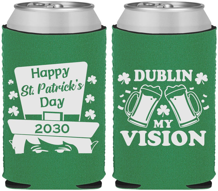 Custom St Patricks Day Neoprene Can Coolers - Dublin My Vision | 200016