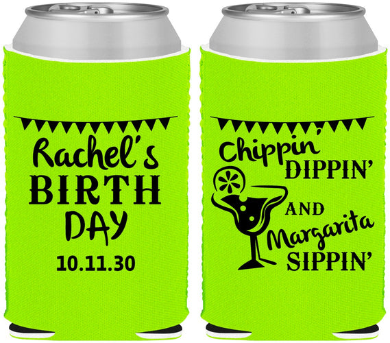 Custom Birthday Neoprene Can Coolers - Fiesta Margarita | 20009