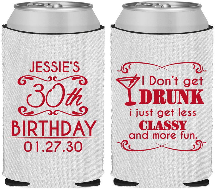Custom Birthday Neoprene Can Coolers - Dirty 30 | 20011