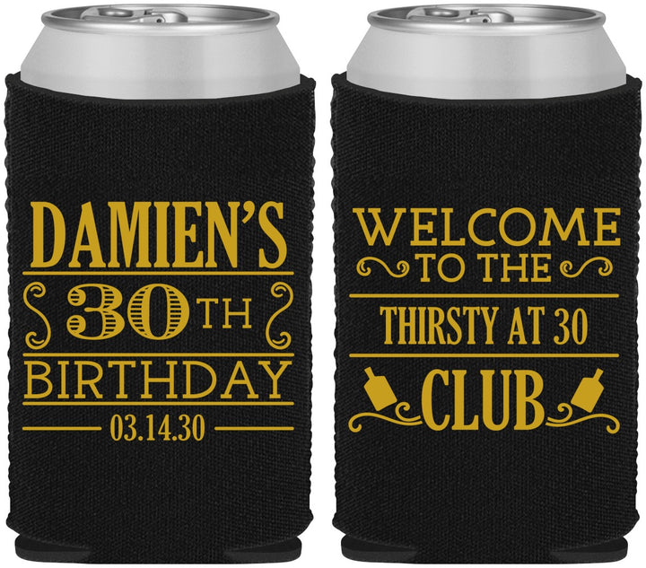 Custom Birthday Neoprene Can Coolers - 30th | 20016