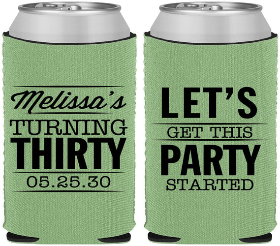 Custom Birthday Neoprene Can Coolers - 30th | 20017