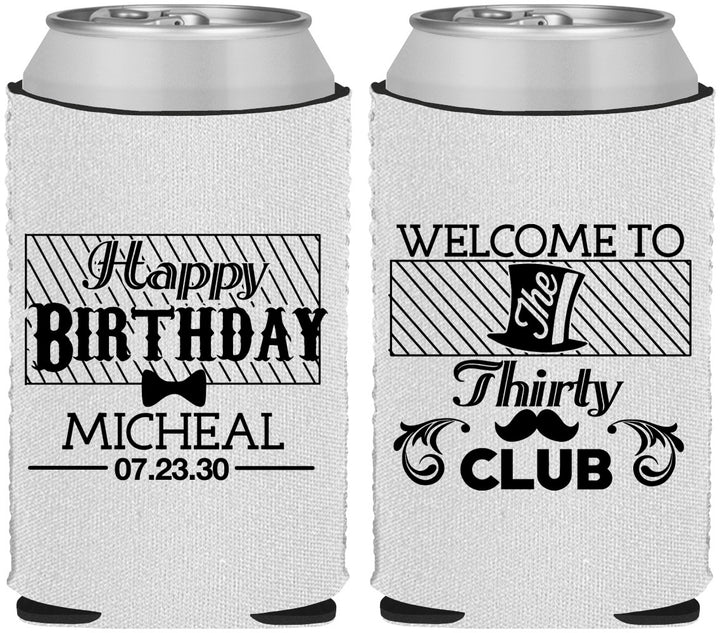 Custom Birthday Neoprene Can Coolers - 30th | 20018