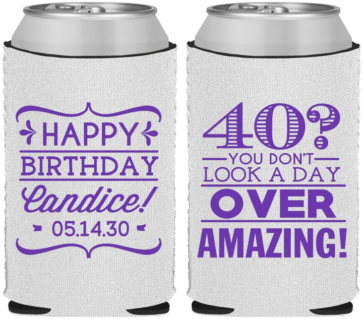 Custom Birthday Neoprene Can Coolers - 40th | 20044