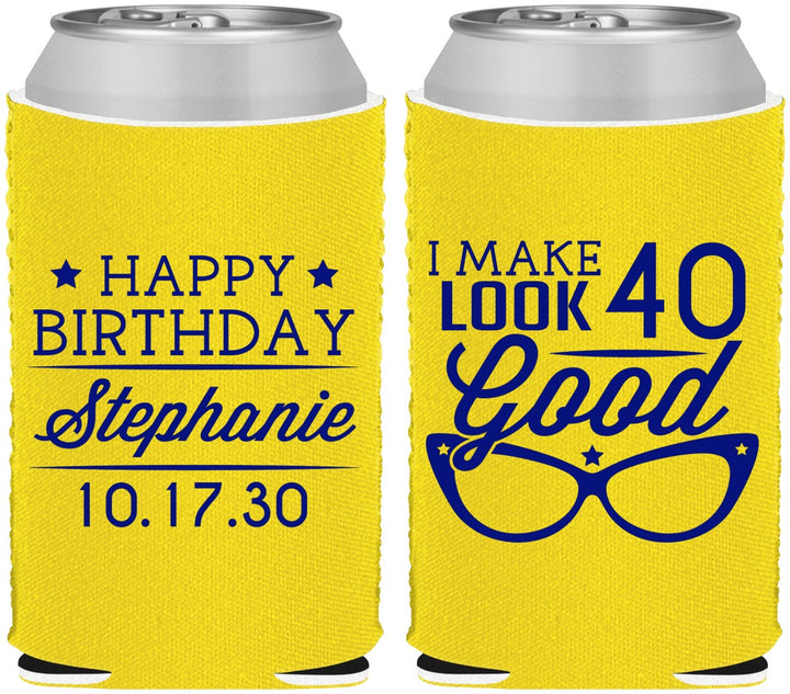 Custom Birthday Neoprene Can Coolers - 40th | 20048