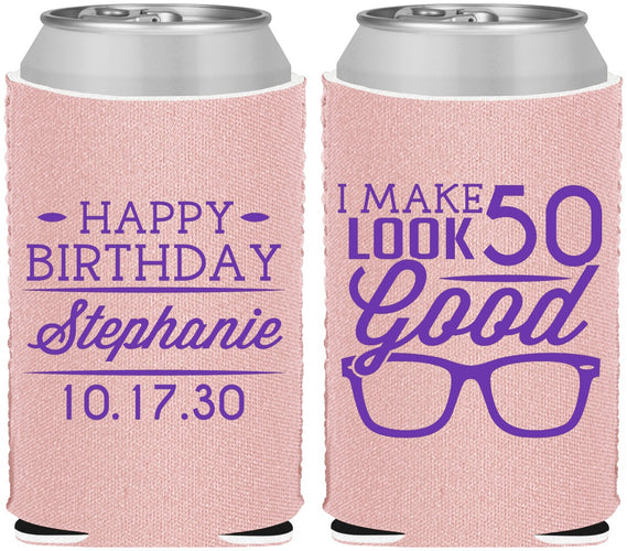 Custom Birthday Neoprene Can Coolers - 50th | 20049