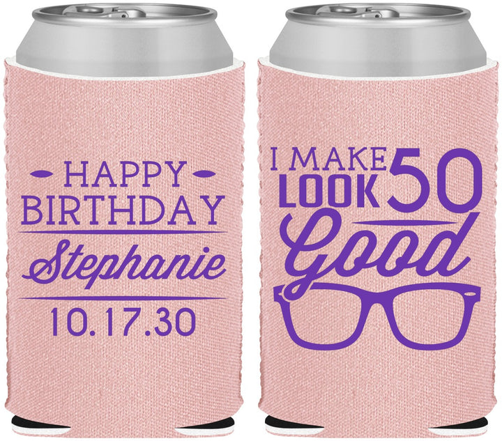 Custom Birthday Neoprene Can Coolers - 50th | 20049
