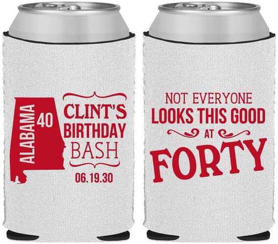 Custom Birthday Neoprene Can Coolers - 40th | 20050
