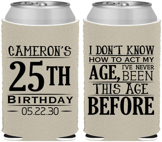 Custom Birthday Neoprene Can Coolers - 25th | 20054