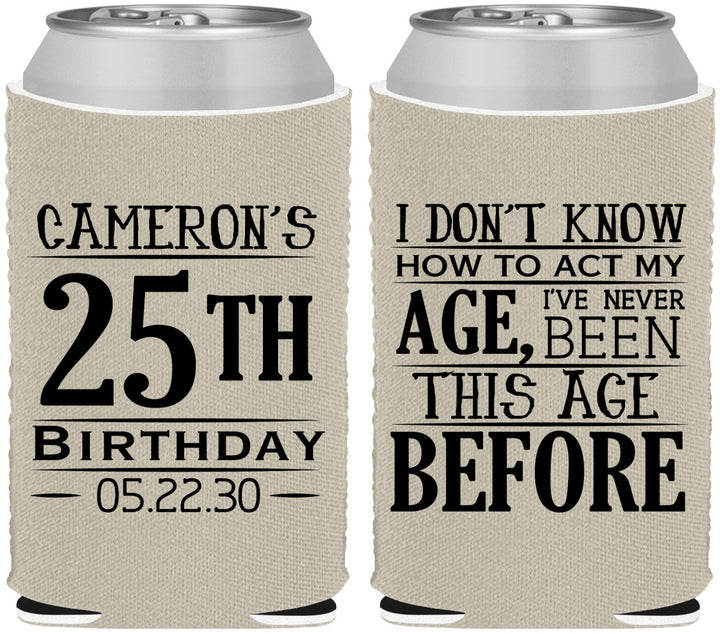 Custom Birthday Neoprene Can Coolers - 25th | 20054
