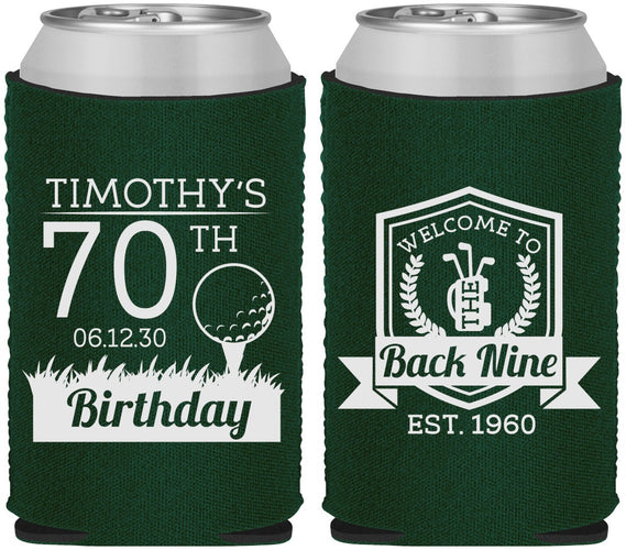 Custom Birthday Neoprene Can Coolers - 70th Golf | 20061