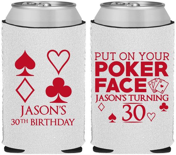 Custom Birthday Neoprene Can Coolers - 30th Las Vegas | 20062