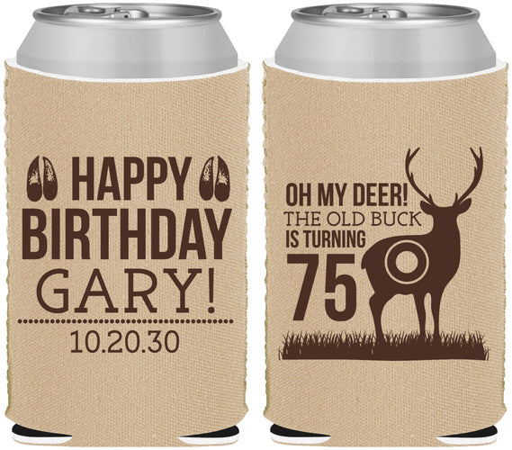 Custom Birthday Neoprene Can Coolers - 75th Hunting | 20063