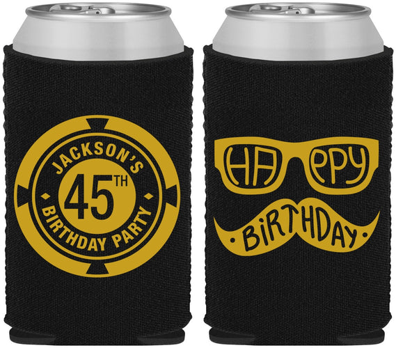 Custom Birthday Neoprene Can Coolers - 45th Las Vegas | 20064